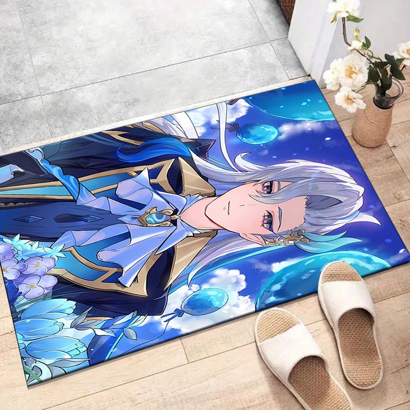 1pc Genshin Impact Neuvillette1 Design Printed Area Rug Carpet for Bedroom Living Room Home Decor Rugs Mat Non Slip Mat Rug for Bedside