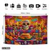 1pc Day of the Dead Photography Background  Vivid Sugar Skeletons and Marigold Designs  Durable Event and Party Banners