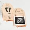 Baby Ultrasonic Photo Frame - Pregnancy Gift, Wooden Ornament, Baby Announcement, New Mom Gift, Baby Birth Ornament