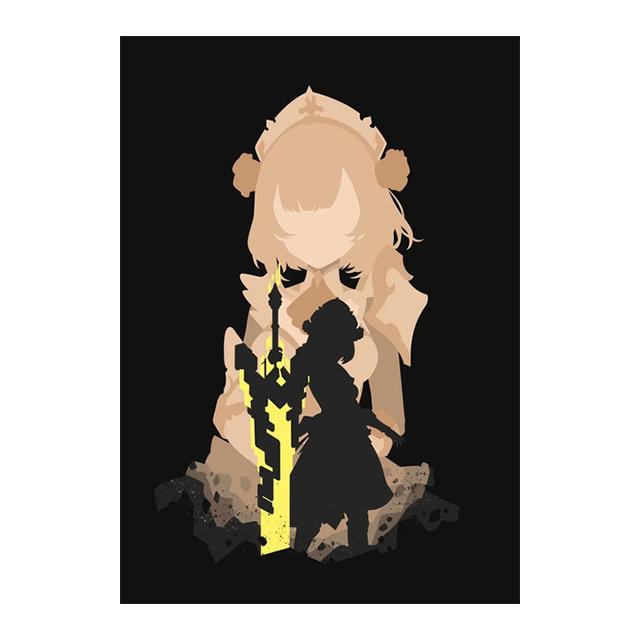 Rám z masivního dřeva videohra Genshin Impact Decoration Nástěnná malba Anime Obrázek Postava Plakát Obraz na plátně Dětský pokoj Tisky pro moderní domácí dekorace