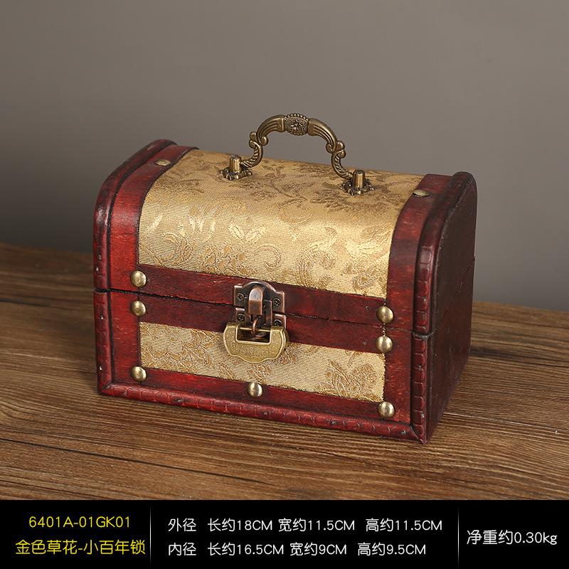 Creative Retro Wooden Jewelry Box Gift Packaging Wooden Box Wedding Candy Storage Box Film And Television Props Decorative Ornaments