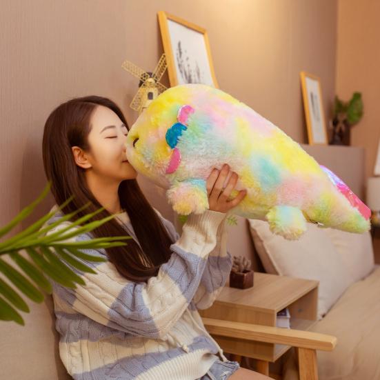 40/55cm Companion de pluș elegant din desene animate, pernă adorabilă, păpușă salamanderă, animal din desene animate, păpușă Axolotl de pluș