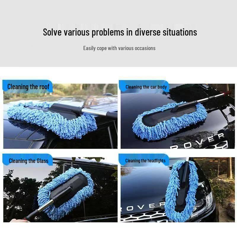 Dual-Use Car Wash and Dusting Mop for Home and Vehicle Cleaning