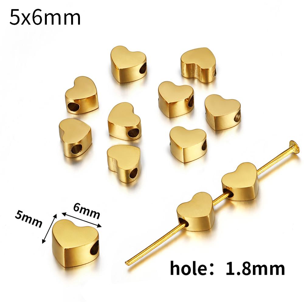 

5pcs Stainless Steel Polish Love Heart Beads Star Airplane Spacer Beads DIY Jewelry Making Bracelet Necklace Findings Wholesale