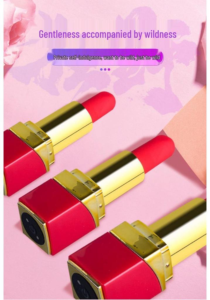 Women's Electric Mini Lipstick Vibrator: Magnetic Rabbit Egg Intimate Adult Toy