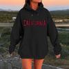 Women's Casual Hooded Long-sleeved Printed Letter Baseball Jacket Plus Velvet And Thick Warm Sweatshirt