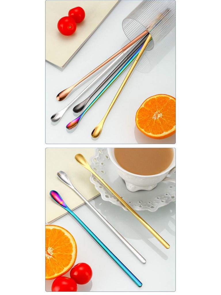 304 Stainless Steel Japanese Stirring Spoon - Long Handle for Coffee, Dessert, Mug, Ice Cream, Bar Use
