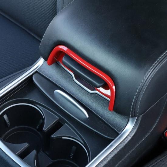 For Dodge Charger & 300C 11+ Red Armrest Box Switch Knob Trim Cover Frame Decor