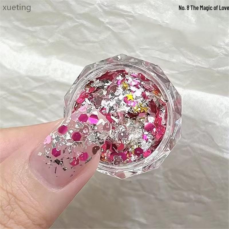 Super Sparkle Heart & Star Nail Glitter: Girly Sweet Source Series