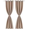 Rideau occultant - vidaXL - 135x175cm - Crème - 2 pcs - Œillets métalliques