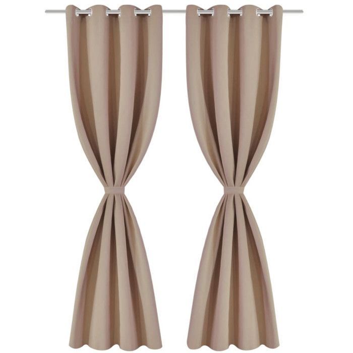 Rideau occultant - vidaXL - 135x175cm - Crème - 2 pcs - Œillets métalliques