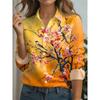 2026 New Spring Fall Women's Long-Sleeve Shirt Abstract Line Animal Print Button-Down Shirt with An