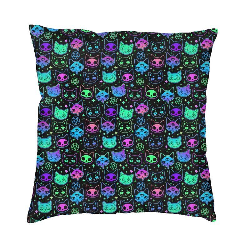 M Witch In Black Square Pillowcover Home Decor Occult Witchy Magic Cushions Throw Pillow For Car Double-Sided Printing