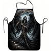 1pc Dark Grim Reaper Angel Print Apron, Durable And Easy To Clean, Adjustable Waistband, Polyester Material, for Kitchen Cooking, Gardening, Orchard P