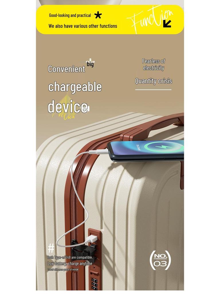 2025 New Cabin Size Luggage: Trolley Case with Combo Lock for Women, Men, and Kids