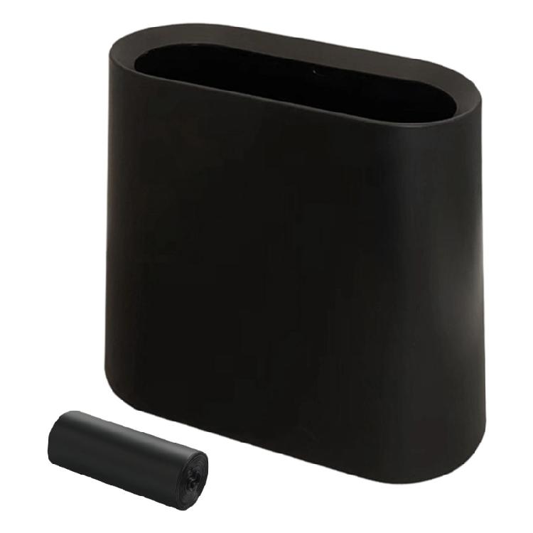 Waste Bin for Slim Spaces Lidless Plastic Build Includes Roll of Trash Bags Color Random Simple To Maintain