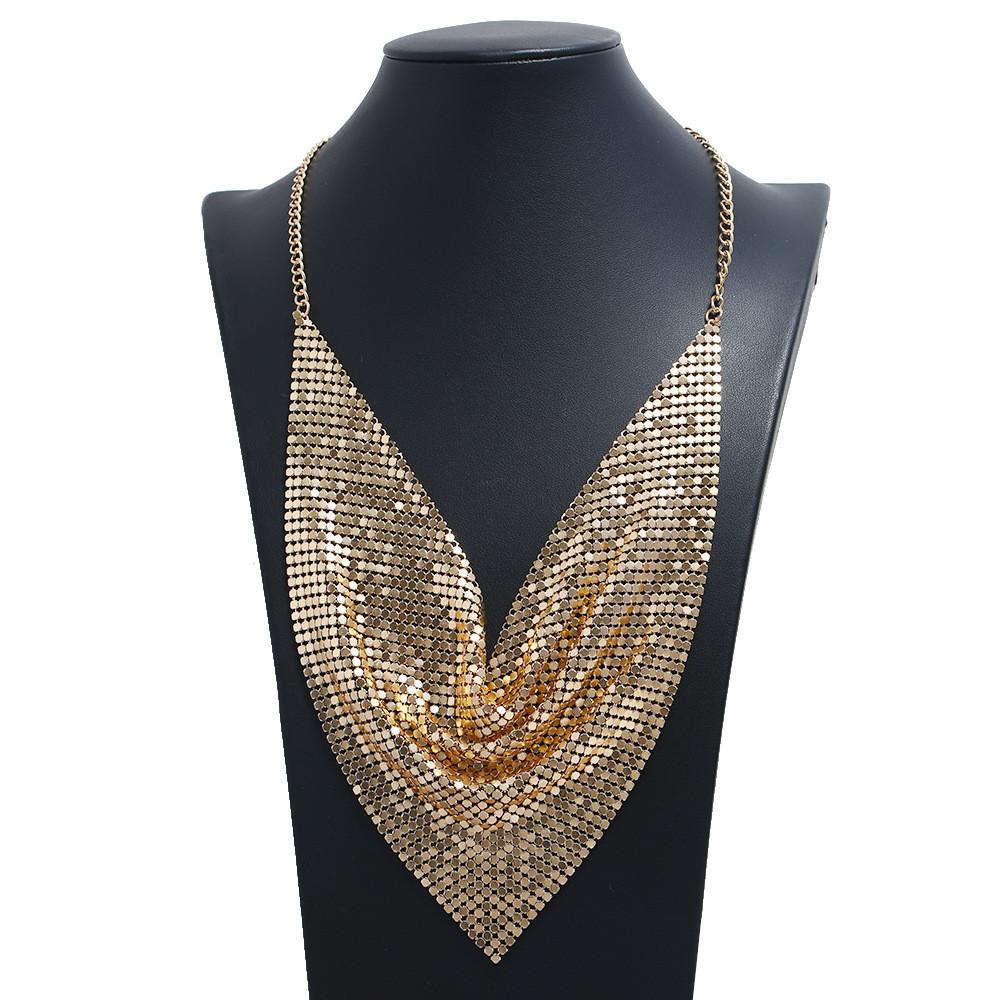 Leopard Fashion Print Metal Sheet Triangle Scarf Women Necklace For Wear Casual