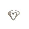 Hollow Heart Ring: Women's Retro Adjustable Fashionable Cold Style