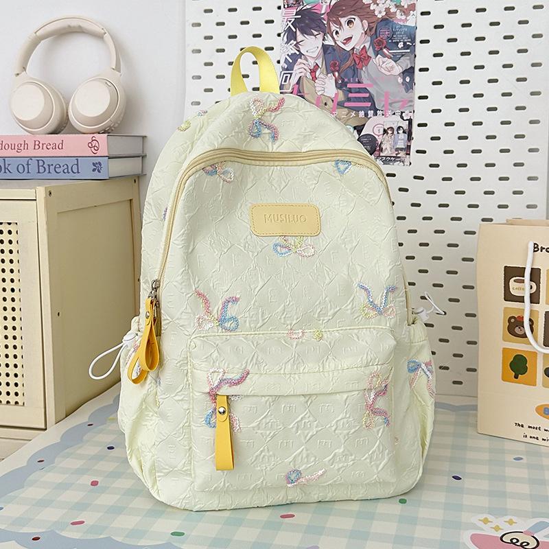 Schoolbag High-value embroidery design schoolbag Japanese versatile girl schoolbag Large capacity junior high school student backpack female