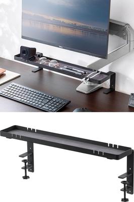 Sanwa Direct Desk Storage Clamp, Height Adjustable, Steel, 2kg Weight Capacity, Black, 100-MR203BK