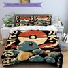 3pcs Squirtle's Journey Quilt Cover Set - Soft & Comfortable Polyester Fabric, All-Season Breathable Comforter Set For 1 Quilt Cover & 2 Pillowca