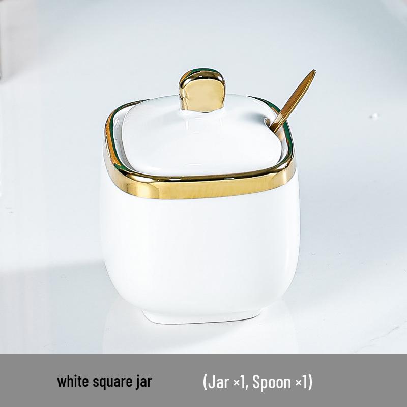 

Скандинавский керамический набор для приправ: Роскошная бутылка для соевого соуса, банки для соли и глутамата натрия для кухни Metal