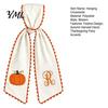 Rustic Fireplace Mantel Trimmings Halloween Pumpkin Wreath Sash for Fall Front Door Decor, Orange Scalloped Fabric Festival Gift Decorating