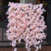 Cherry Blossom Rattan Ceiling Decoration: Artificial Flower Vine for Indoor Air Conditioning Pipe Cover