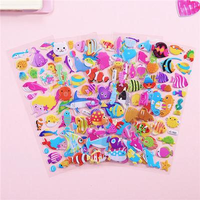 Bubble Stickers 3D Cartoon Animal Baby Diy Toys Waterproof For Children Boy Girl Random Pattern