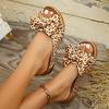 Women'S Fashion Leopard Print Wedge Sandals with Polka Dot Bow Detail - Open Toe Mid-Heel Platform, Casual Summer Style