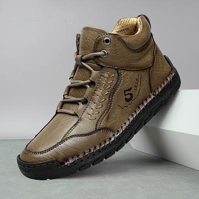 New Winter Handmade Leather Men Boots Outdoor Design Sneakers Man Breathable Casual Leather Shoes Men Ankle Boots Plus Size
