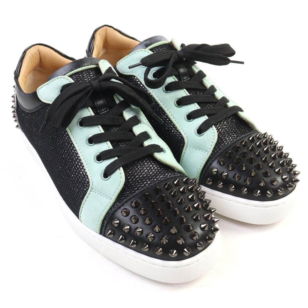 Ausgezeichnete Christian Louboutin Sneaker Seavaste 2 Orlato Flat Spike Nieten Leder Herren 43 Gebraucht
