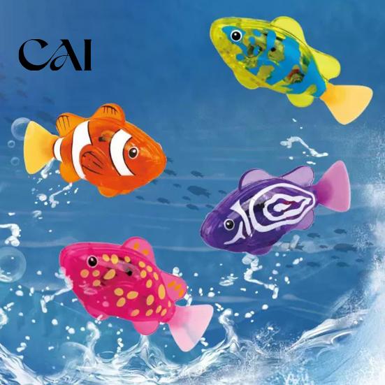 Glowing Fish Toy 4/6Pcs Water-Activated Electronic Toy, Waterproof Robotic Swimming with LED Light, Interactive for Bathtub, Pool, Aquarium
