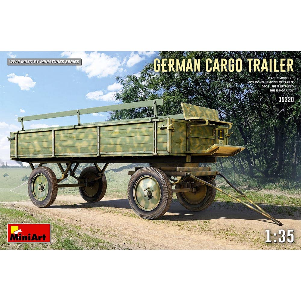 Miniart 1/35 German Cargo Trailer Plastic Model MA35320 (Molded Color)