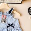 Girls' Summer Rabbit Officer Two-Piece: Sleeveless Vest & Skirt Set