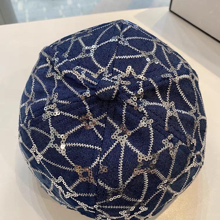 Hat Women's Sequins Fashion Baseball Cap Summer New Casual Sunshade Sunscreen Hollow Internet Celebrity Cap