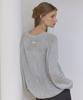 OURHOPE Linen V-Neck Sheer Knit - Grey