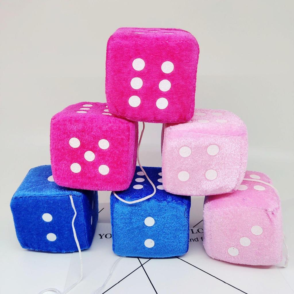 Custom 3D Square Dice Plush Toy with Logo for Car Pendant