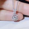 3Ct Moissanite Necklace for Women Pt950 Plated White Gold Zircon Pendant Jewelry