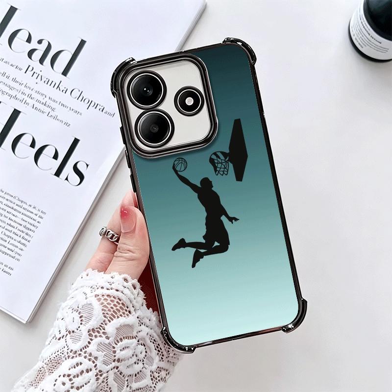 Basketball Sports Aesthetics Plating Phone Case For Xiaomi Redmi Note 14 15 Pro Plus 13 12 11 11S 11T 10 9S 9 5G Anti-Fall Airab