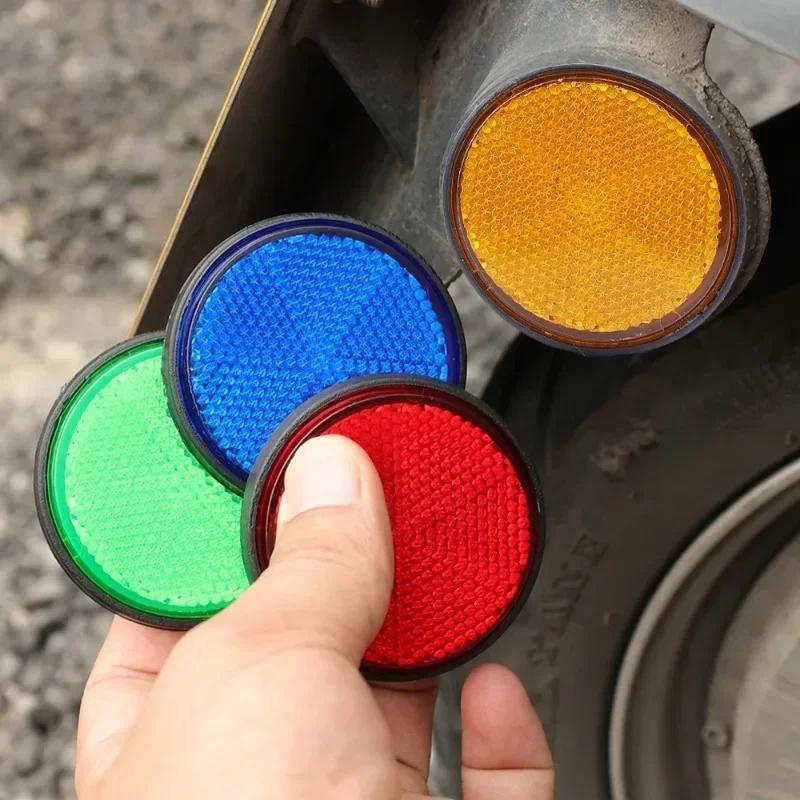 4 Stück Motorrad Runder Reflektor Elektrofahrzeug Fahrrad Wasserdicht Nachtwarnreflektor 6 mm Sechskantschraubenbefestigung