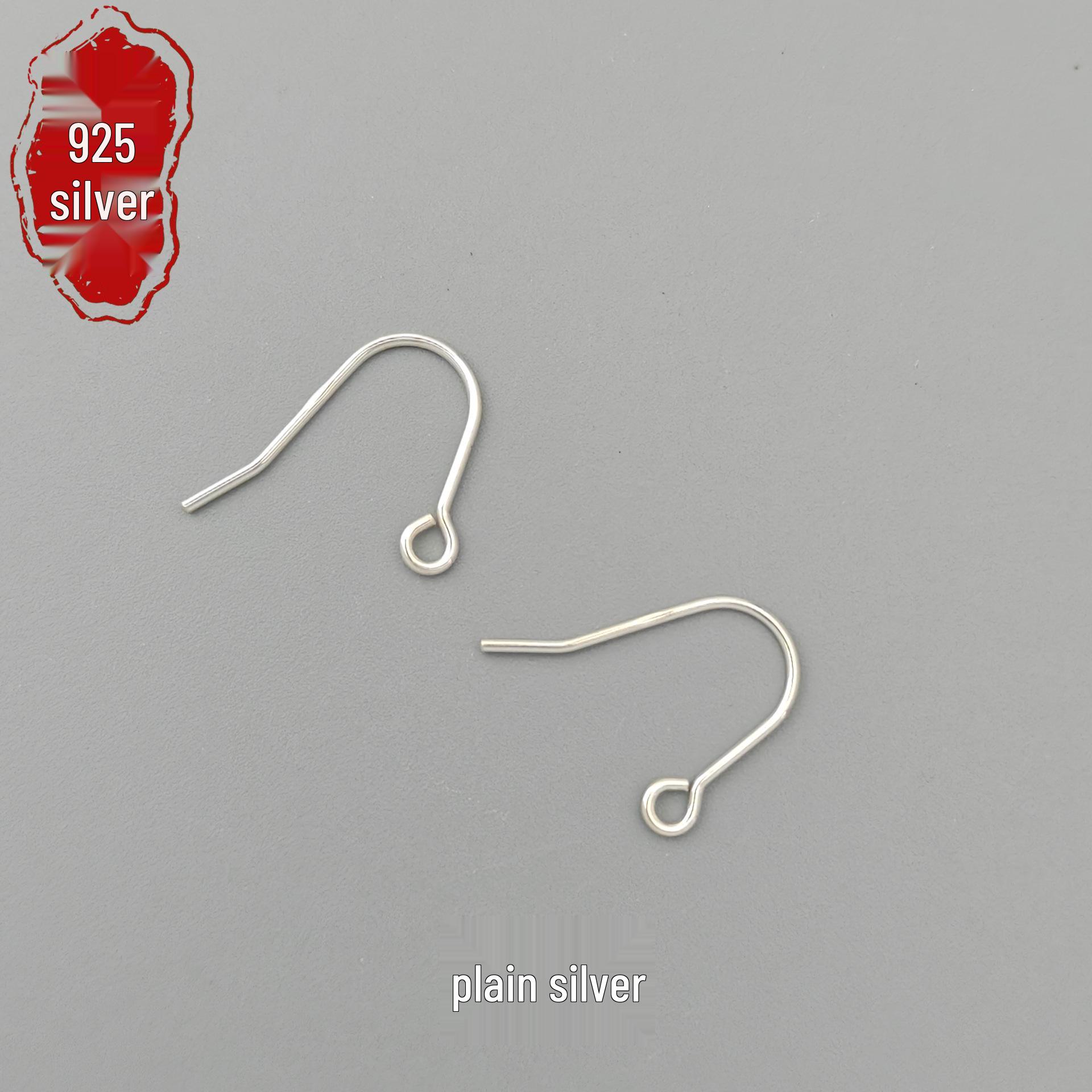 Handmade S925 Sterling Silver U-Shaped Chinese Style Earrings 065