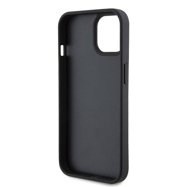 Karl Lagerfeld Klhcp15Spklpklk Iphone 15 / 14 / 13 6.1 Czarny/Black Hardcase Skóra Monogram Hot Stamp Metalowe Logo