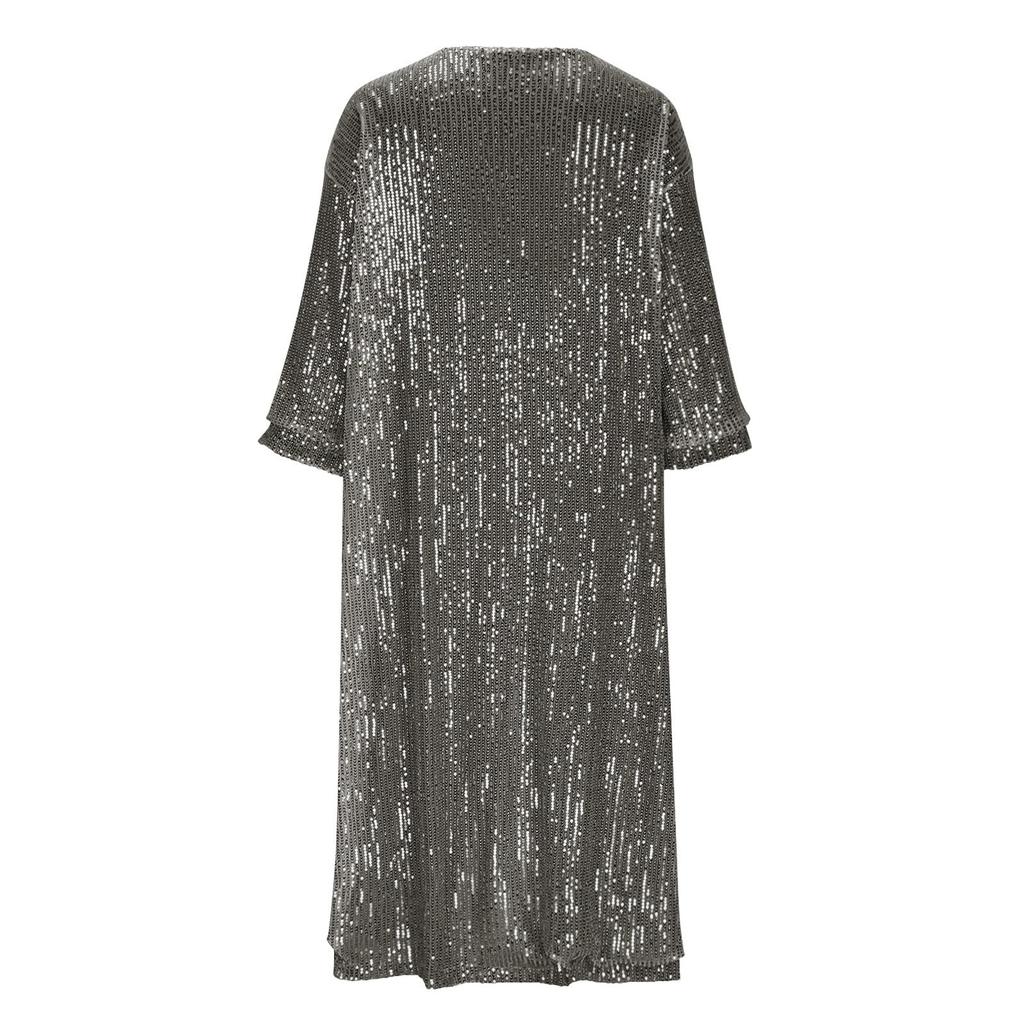 Damen Glitzer Pailletten Lässige Offene Jacke