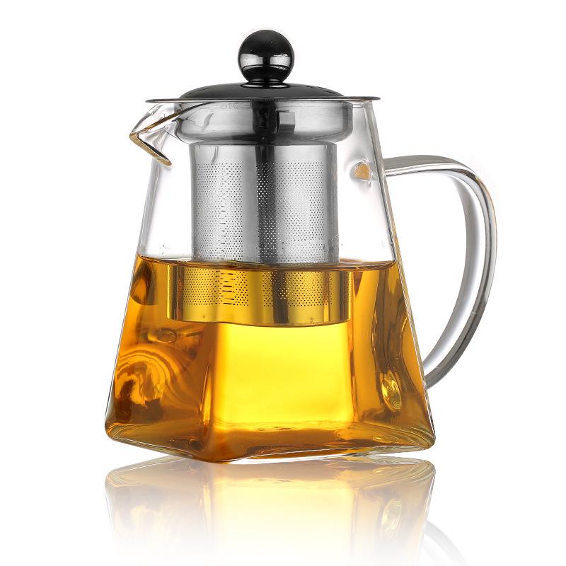 Heat Resistant Glass Teapot With Stainless Steel Tea Infuser Heated Container Tea Pot Decanter Kettle Tea Filter Baskets Teaware