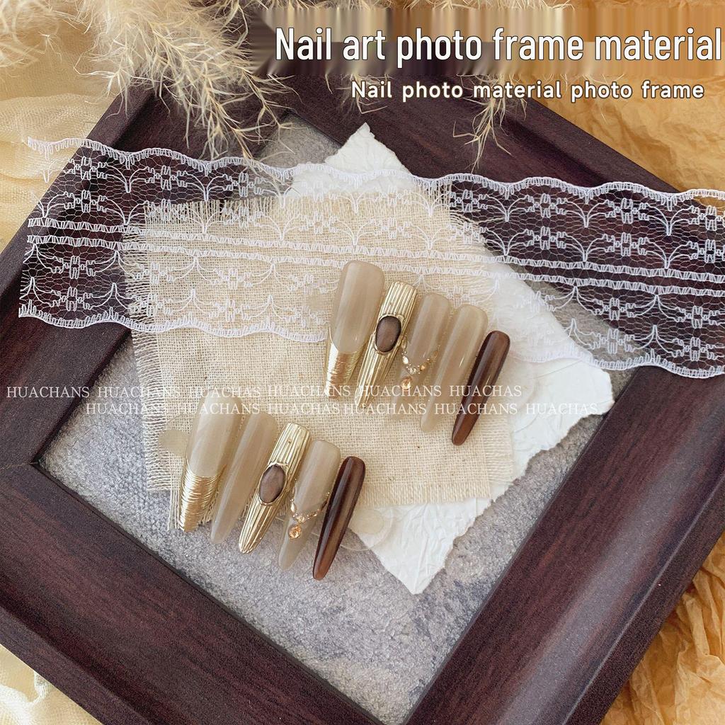 Walnuss-Kanten-Nagelkunst-Display-Rahmen mit ausziehbarer Massivholzplatte