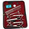6.5" Rose Gold Pet Grooming Scissors Set: Straight & Curved Scissors, Fishbone Thinning Shears, Grooming Comb.