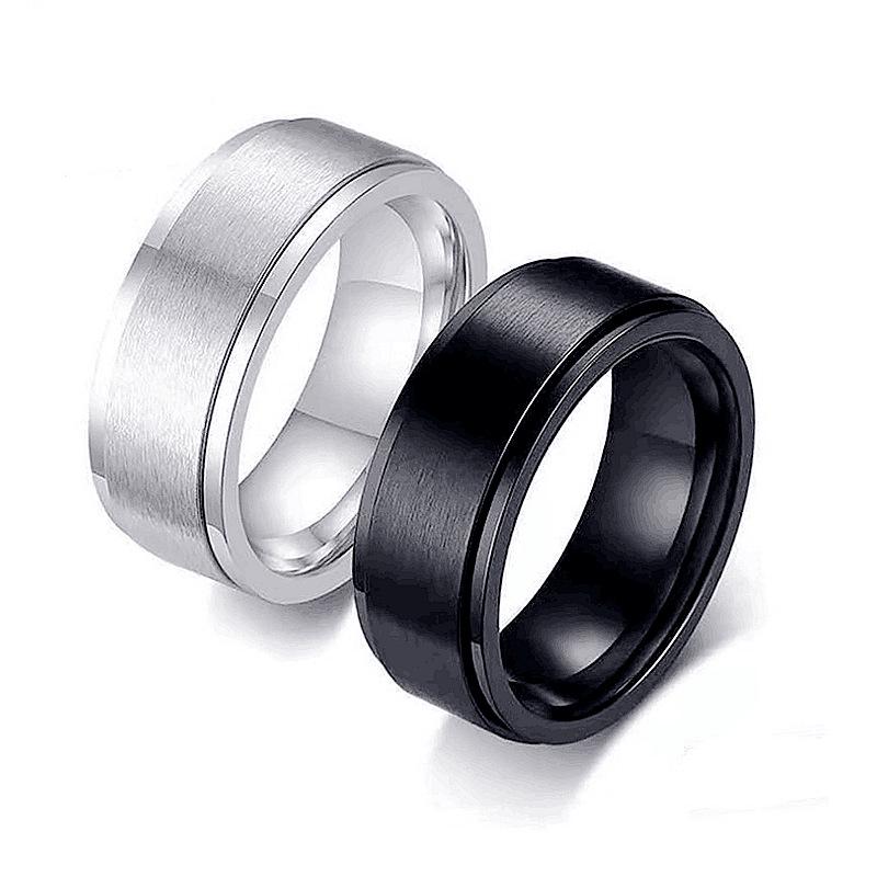 Hot-Selling Titanium Steel Rotating Men's Decompression Ring: European & American Fashion Design for Couples