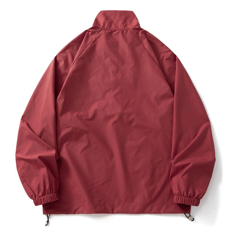 Men's Half Zip Lightweight Windbreaker Jacket – Breathable Mesh Stand Collar Casual Pullover for Outdoor & Daily Wear