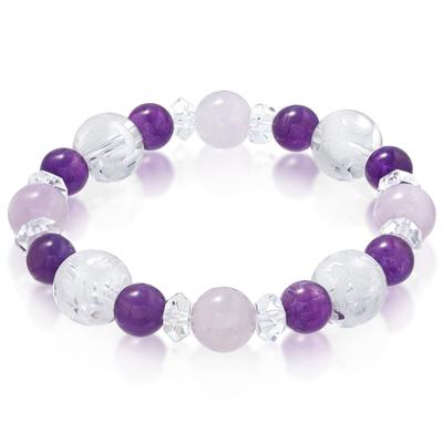 [Kyojudo] Power Stone Bracelet for Women - Four Divine Beasts - Crystal - Natural Stone - For Good Fortune, Love, and Protection from Evil (Lavender A